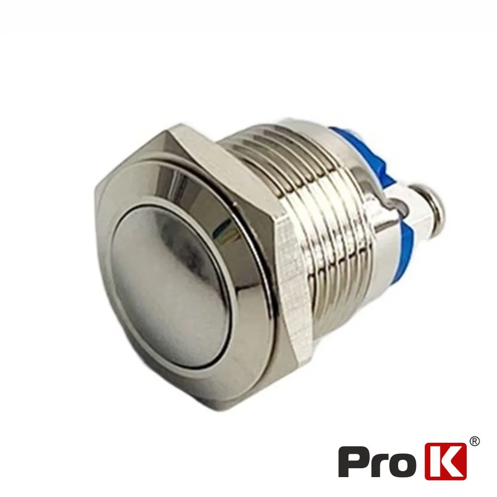 Comutador pulsador redondo ip65 230v off/ (on) n.a prok