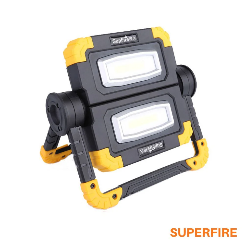 Foco led cob portátil recarregável 2x10w 2000lm superfire
