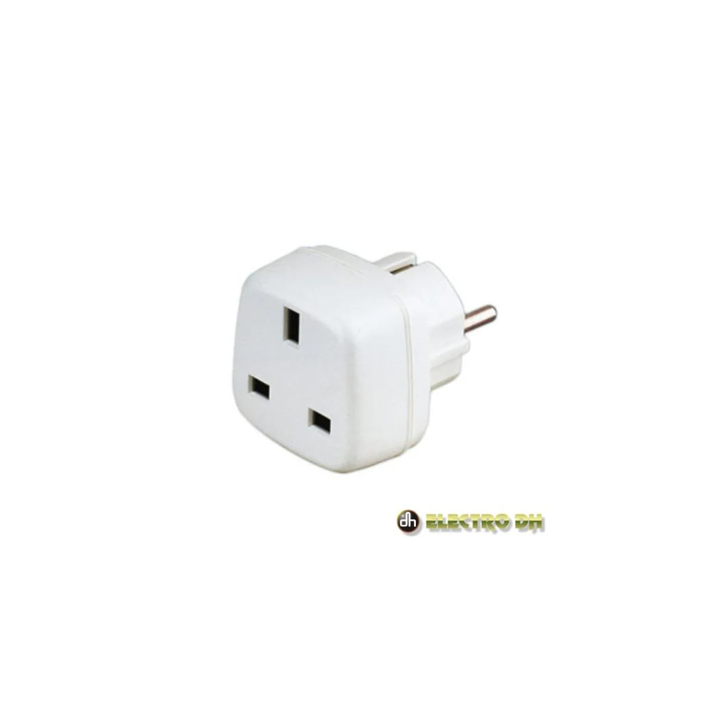 Ficha adaptadora viagem schuko / inglesa 16a edh
