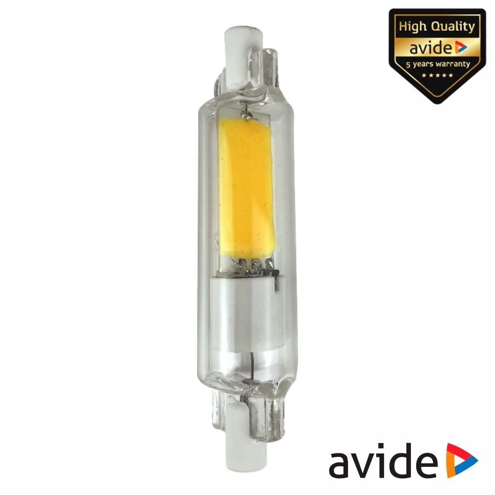 Lâmpada r7s 5w 230v led cob dimável 78mm 4000k 500lm avide