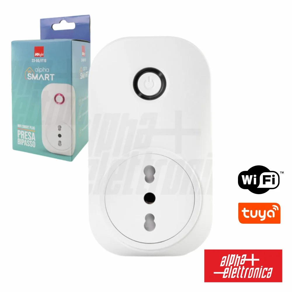 Ficha elétrica c/ contador energia 1x schuko wifi tuya