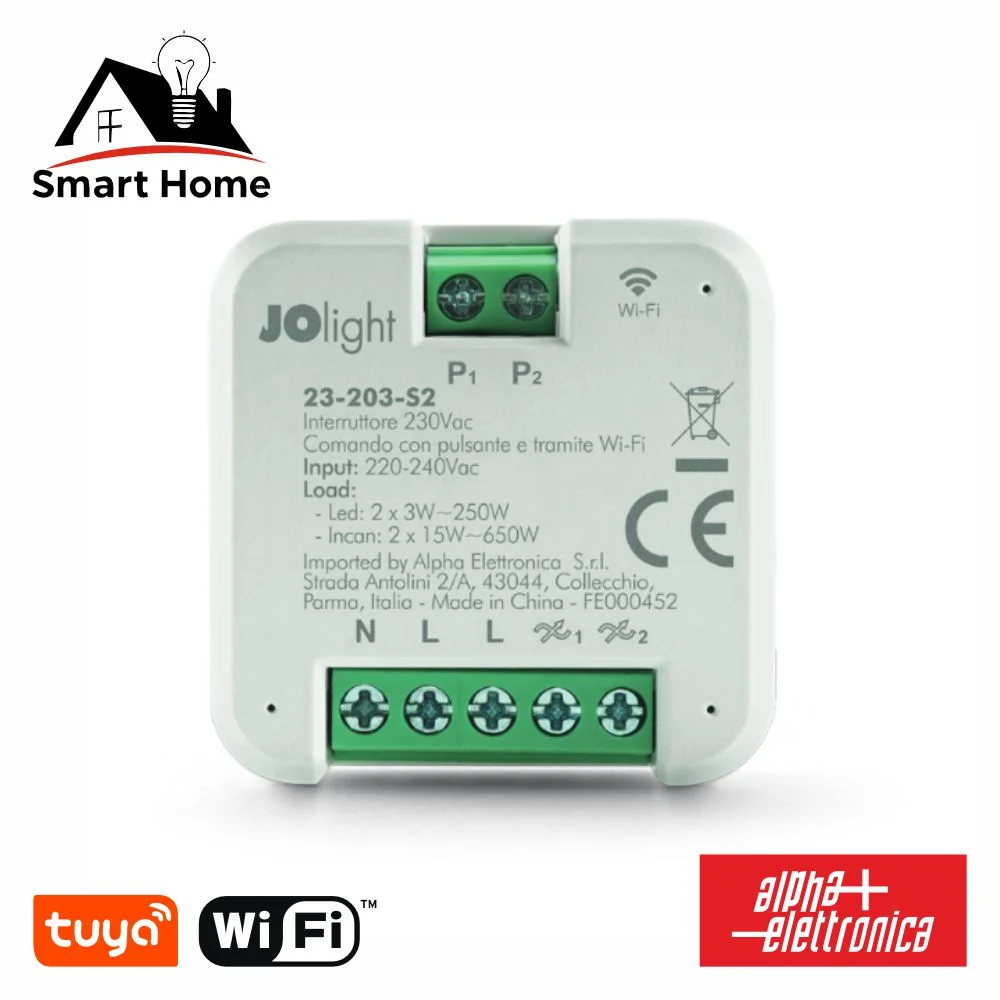 Módulo automação interruptor wifi 2 canais tuya alpha