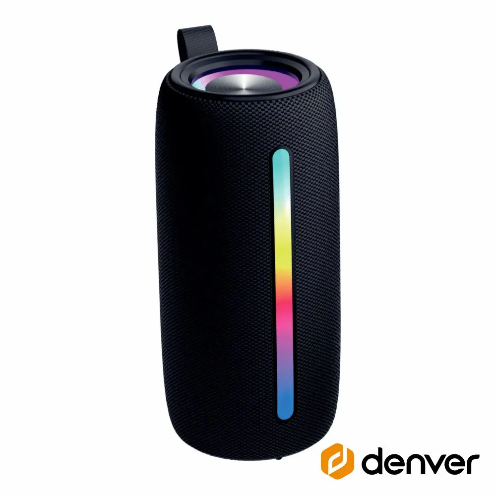 Coluna bluetooth portátil rgb tws/bat/sd/mp3/usb denver