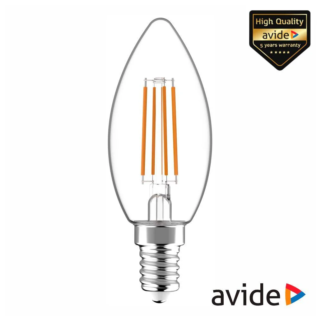 Lâmpada led e14 vela filamento 4.5w 230v 4000k 470lm avide