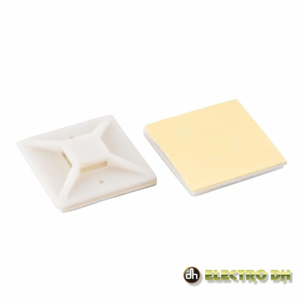 Fixador adesivo p/ abraçadeiras branco edh