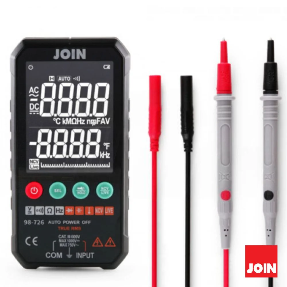 Multímetro digital de bolso lcd 3.3" true rms 1000v join