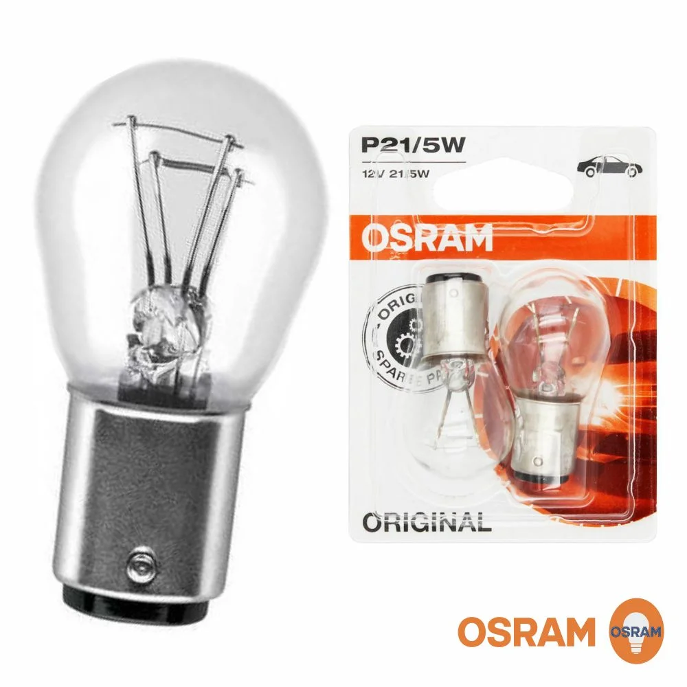 Conjunto 2 lâmpadas p21 21/5w 12v halogéneo osram