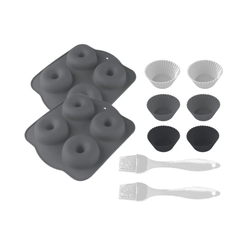 Conjunto Moldes De Silicone Para Donuts E Muffins P/ Cecofry