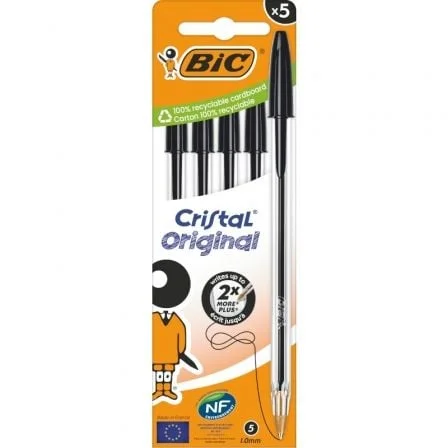 Caixa Canetas Bic Cristal Original C/ Tinta Óleo 5 unidades