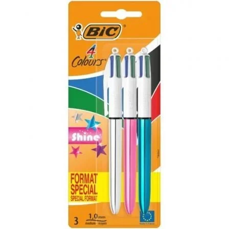 Caneta Bic 4 colors shine retrctable oil-based ink pen 91227