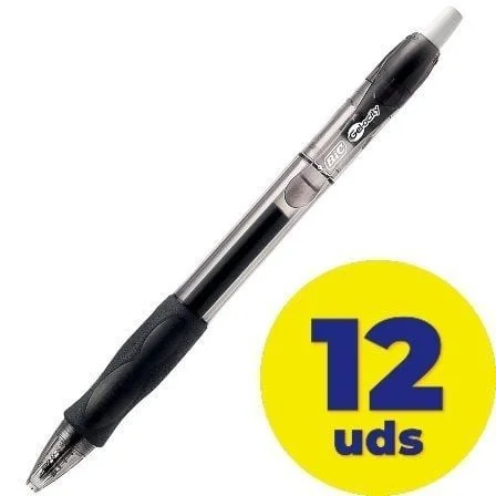 Canetas de tinta de gel bic gelocity 12 un preto