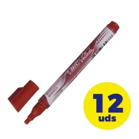 Caneta Bic velleda 902089/ 1.5mm/ 12 unid/ vermelho/ caixa d
