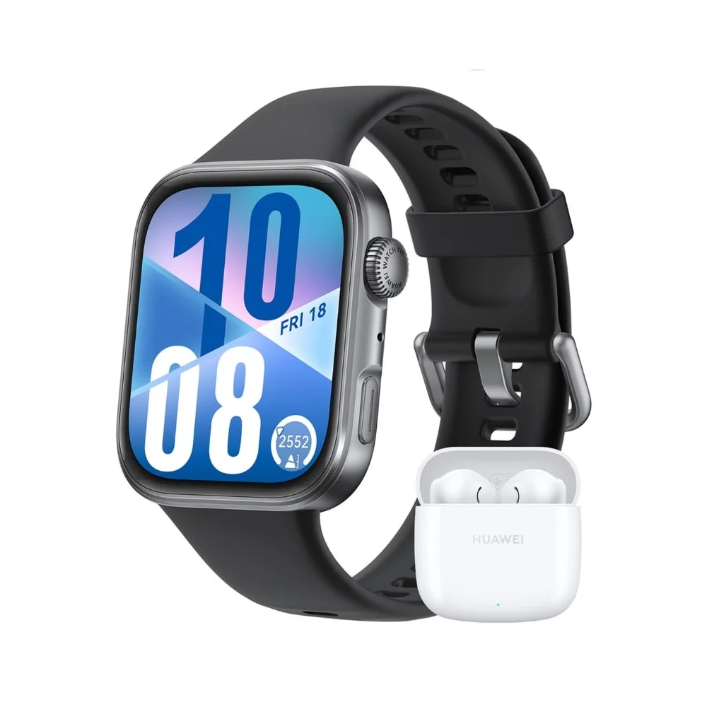 Smartwatch Huawei Watch Fit 4 Preto+Auriculares SE 2 Branco