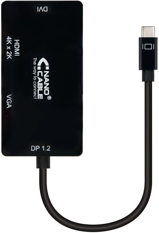 Adaptador Nanocable USB-C M > HDMI F / SVGA F / DVI F10 CM