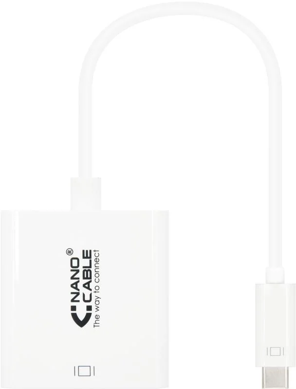 Adaptador Nanocable USB-C M p/ DVI-D F 15 CM Branco