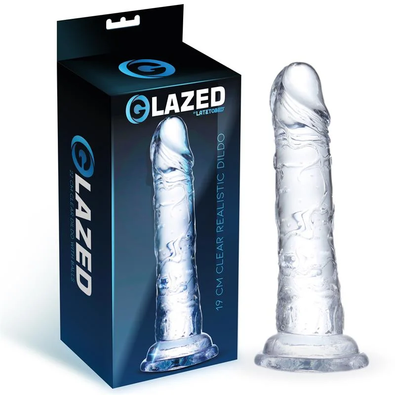 Dildo realista material cristalino 19 cm
