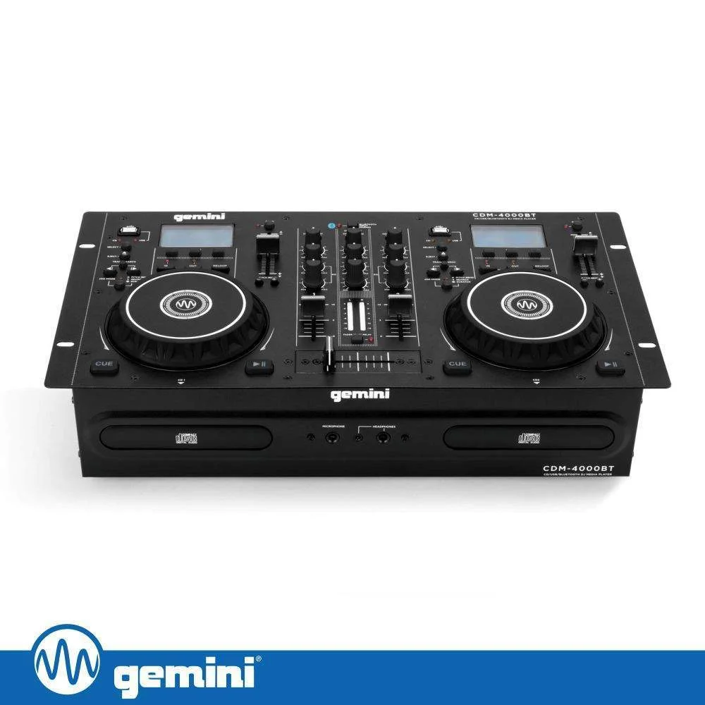 Controlador dj 2 canais c/ leitor cd/bluetooth/usb gemini