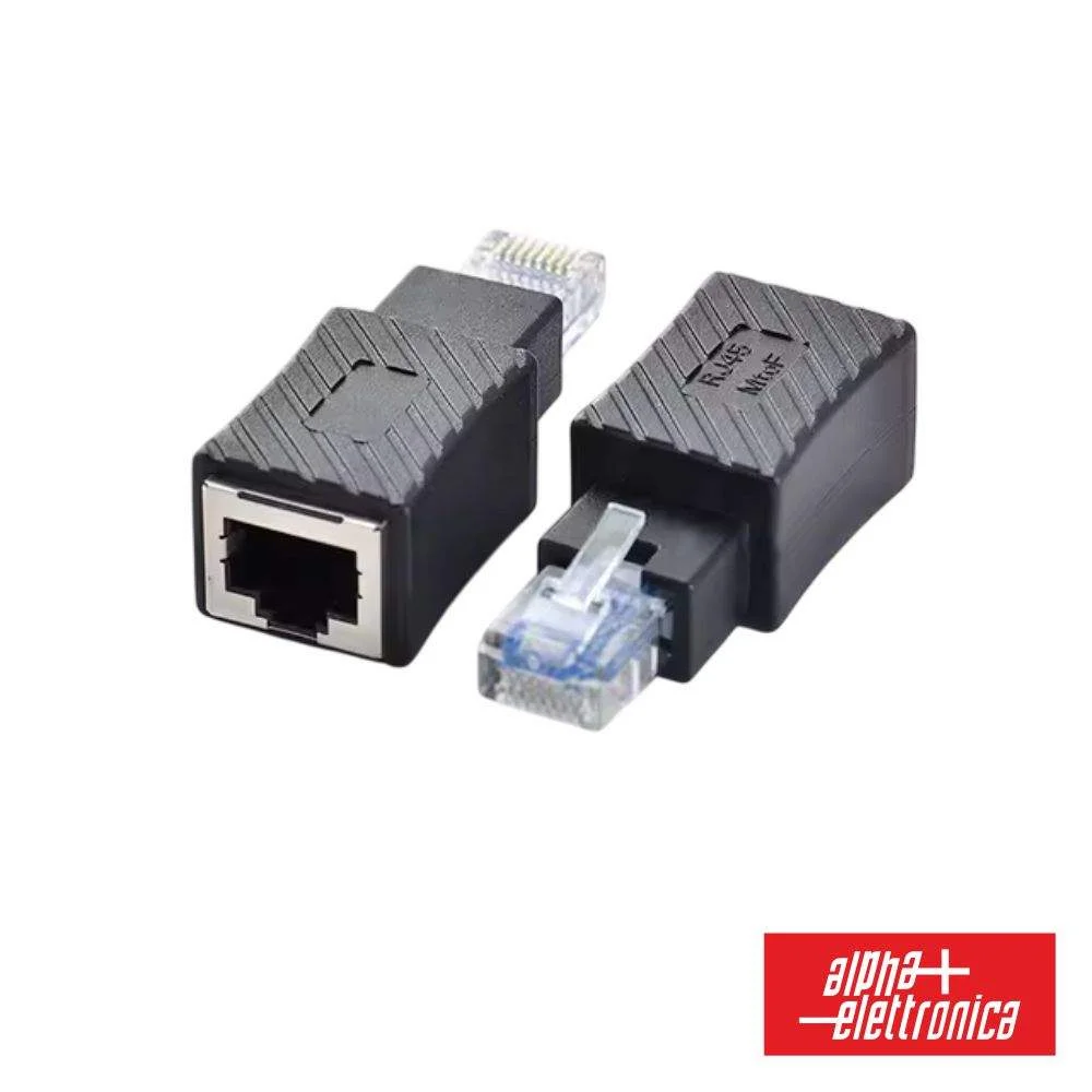 Ficha adaptador rj45 macho p/ rj45 fêmea alpha