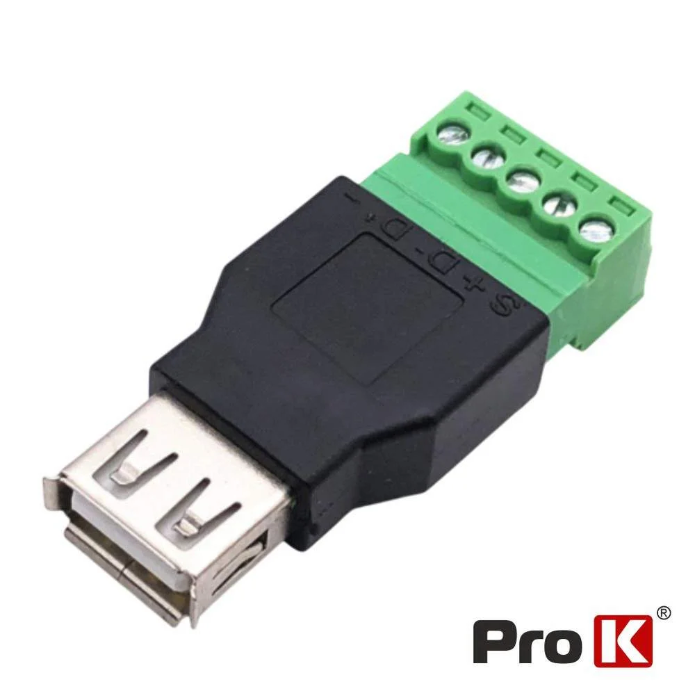 Adaptador micro usb 2.0 fêmea p/ parafuso de 5 pinos prok