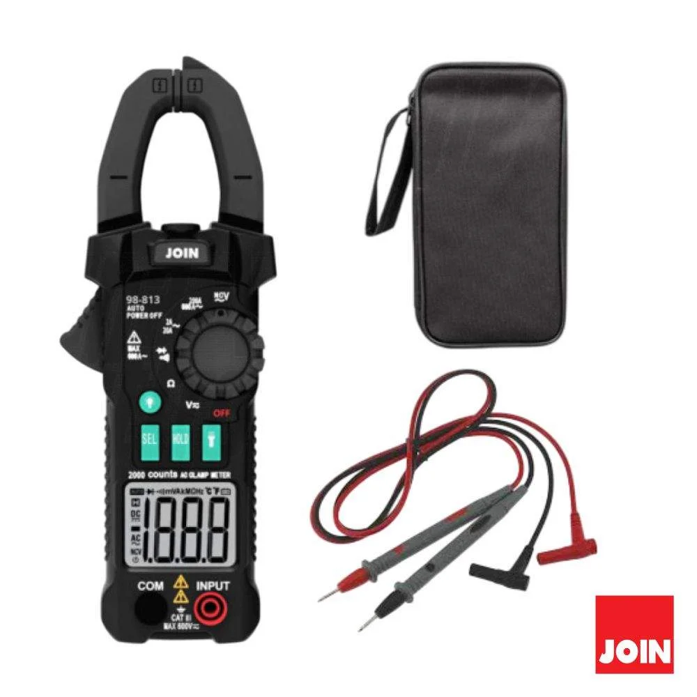 Pinça amperimétrica digital 600a 600v 20mohm ncv join
