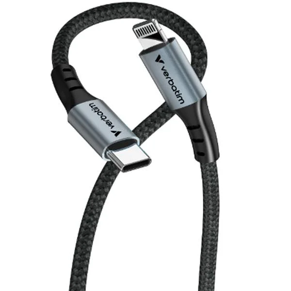 cabo usb-c 60w Verbatim para lightning 480mbps nylon black