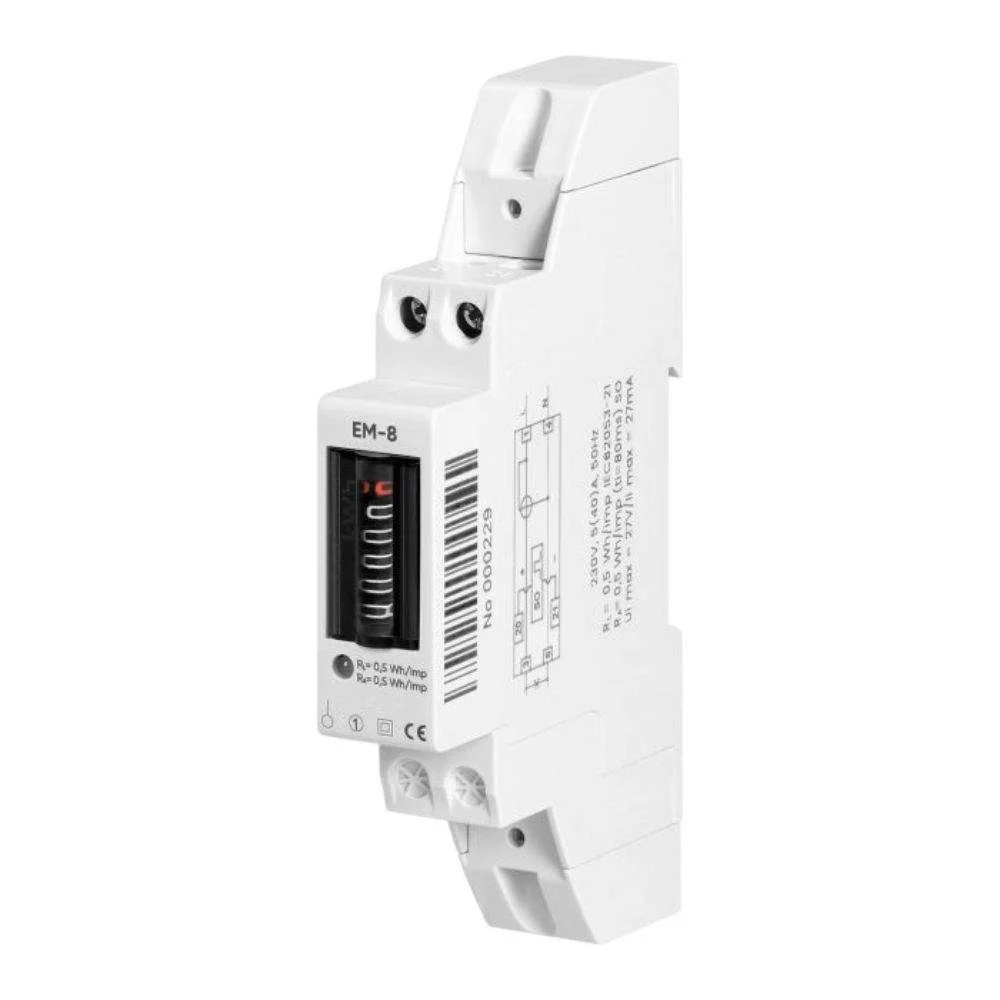 Contador energia analógico monofásico 230v/40a 1 módulos din