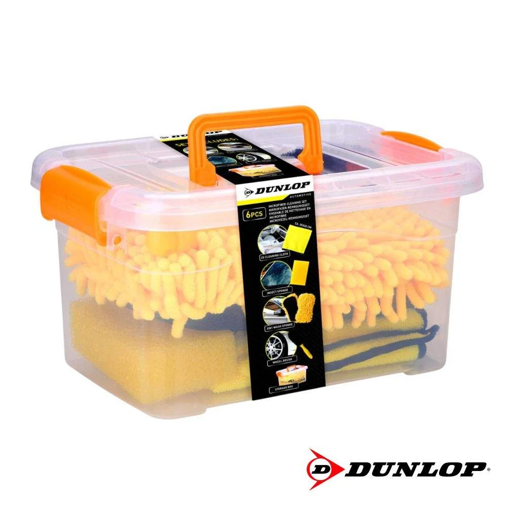Conjunto de limpeza automóvel em caixa de arrumação dunlop