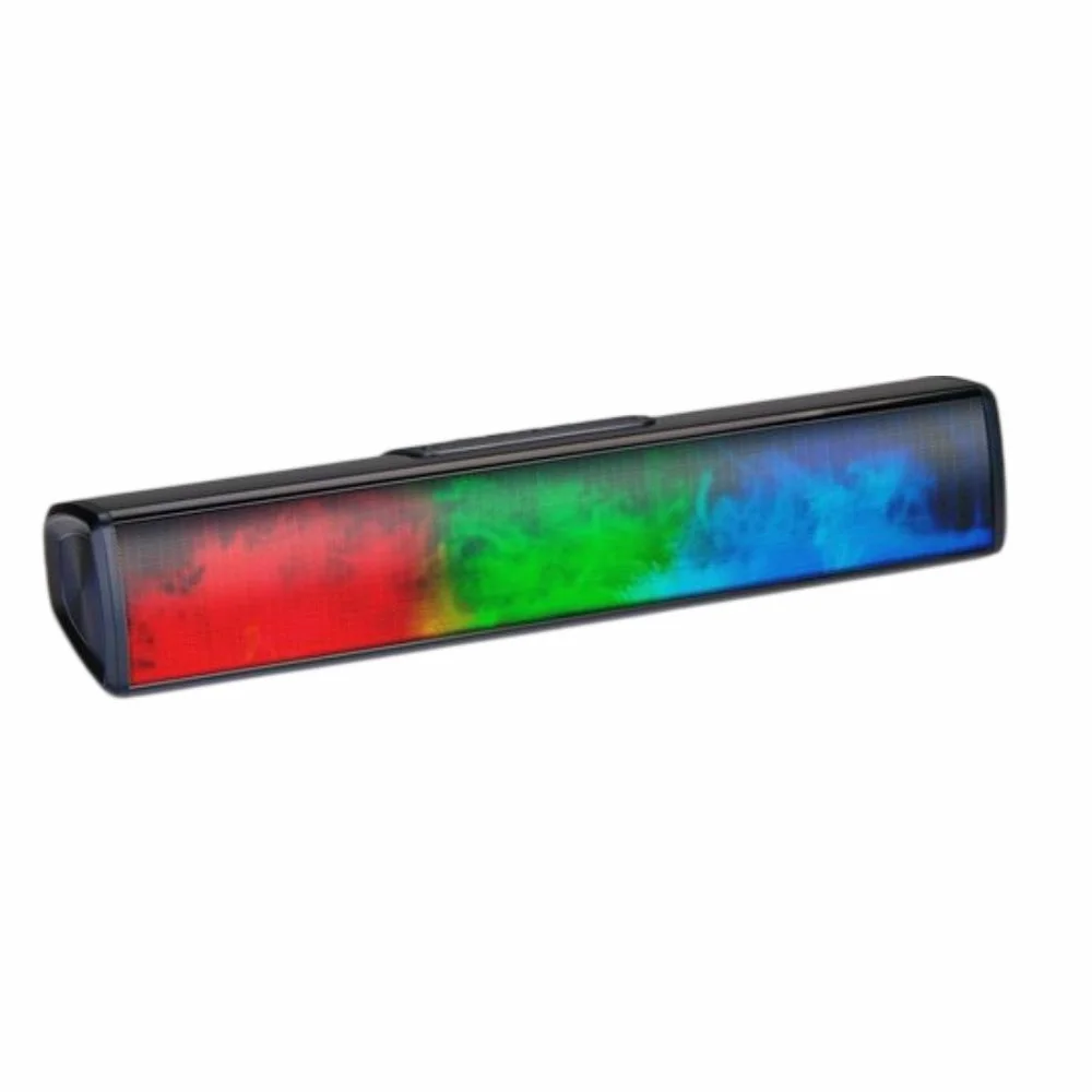 Coluna bluetooth 5w com efeito de chama rgb preto