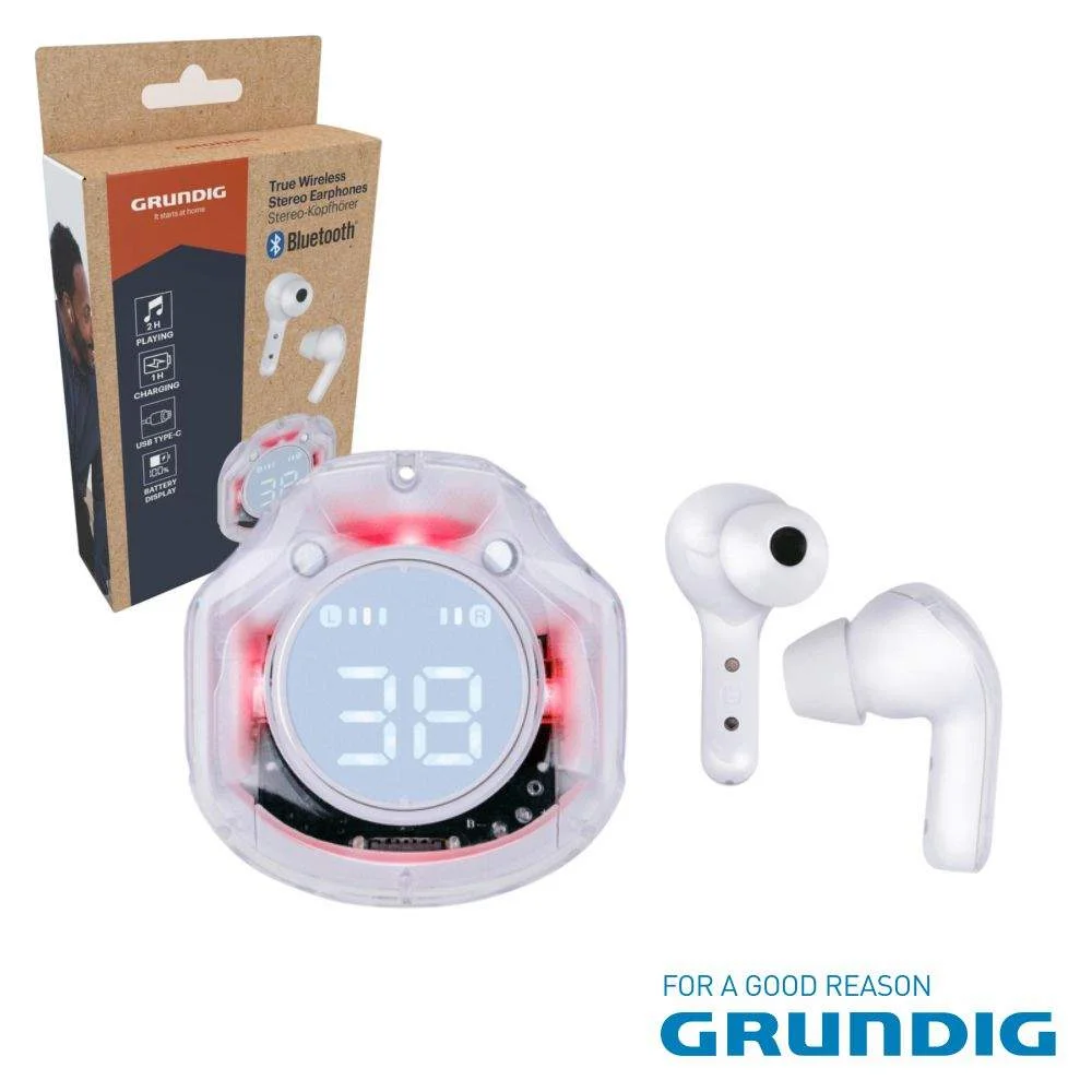 Auriculares bluetooth branco grundig