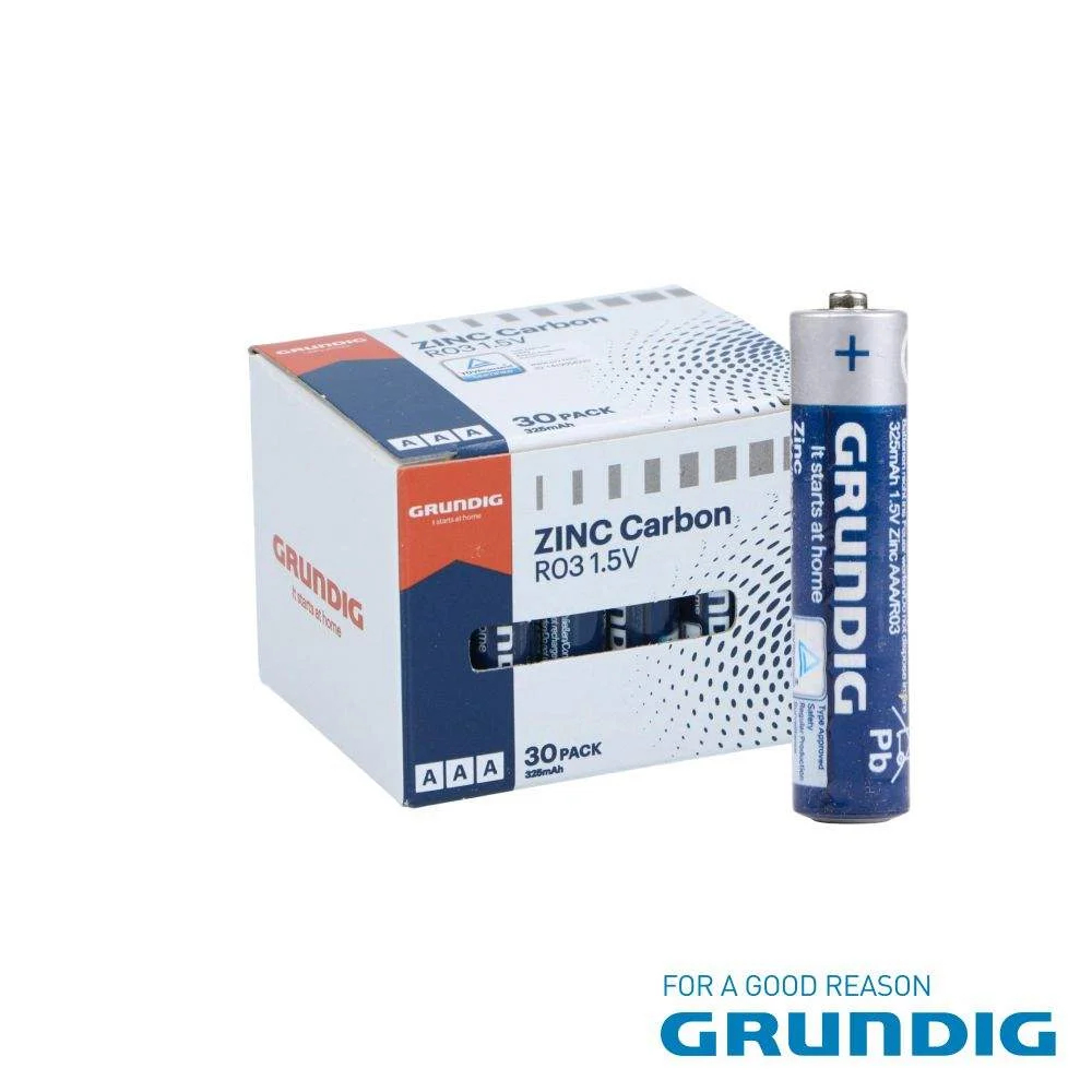 Pilha zinco-carvão r03/aaa 1.5v 30x grundig