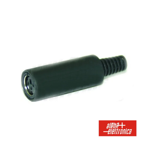 Ficha Mini Din 4p Fêmea Isolada Pvc P/ Soldar