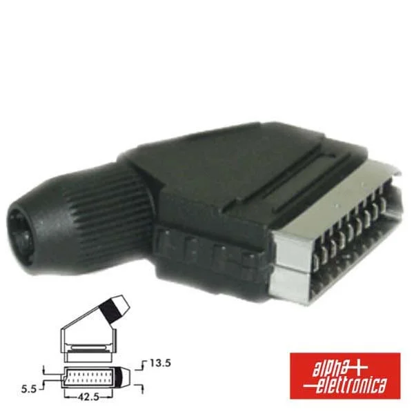 Ficha Scart Macho De 21p Terminais De Soldar