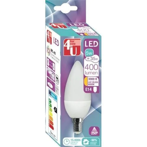 Lampada 4u led v-5w-e14-400467