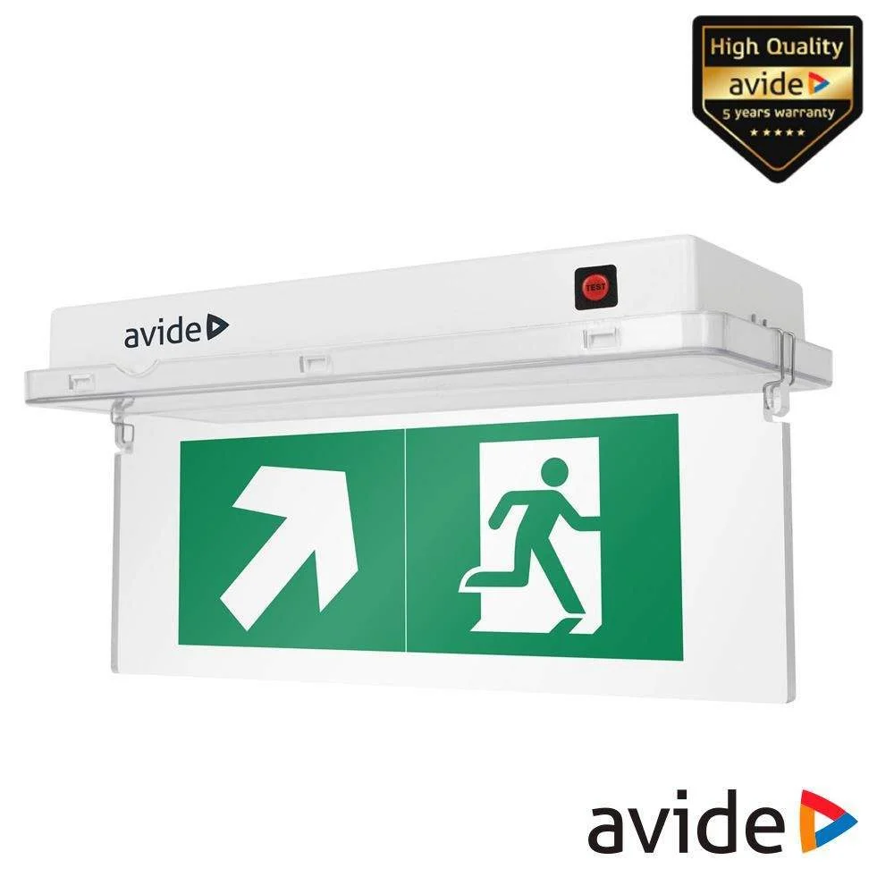 Aplique emergência horizontal led 3.8w c 8 sinaléticas avide