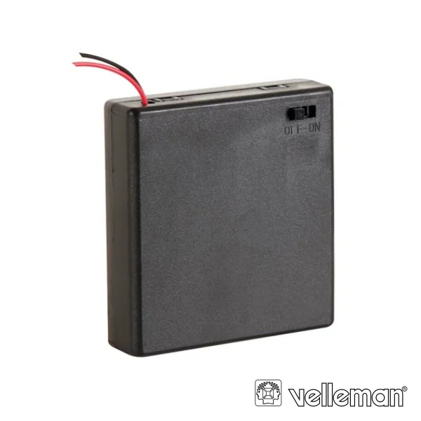 Suporte P/ 4 Pilhas AA C/ Fios E Interruptor