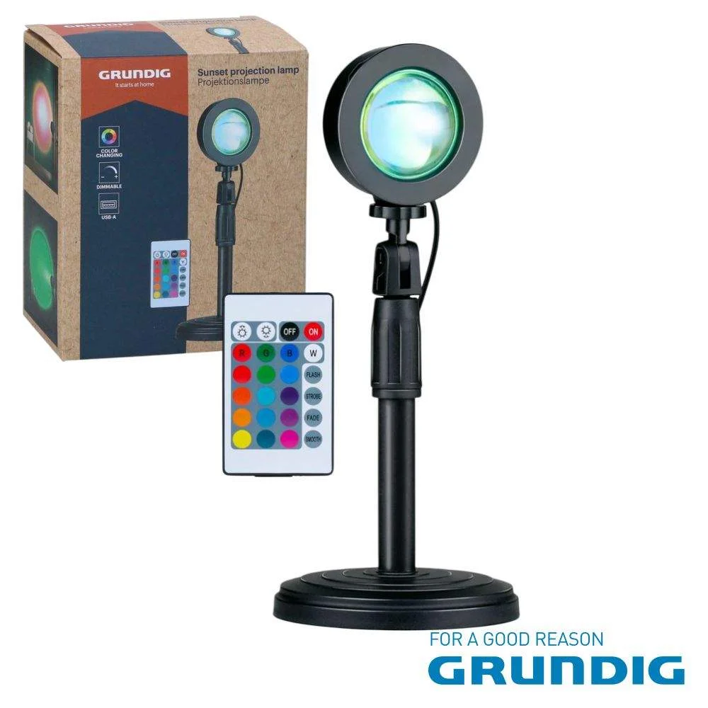 Candeeiro led dimável rgb c 16 cores e 4 modos grundig