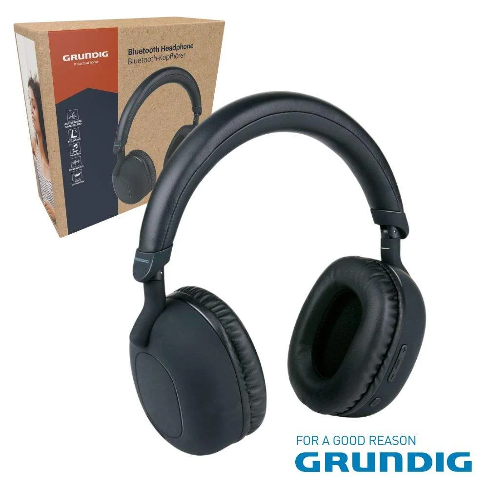 Auscultadores bluetooth s fios anc 300mah preto grundig