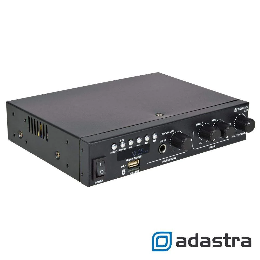 Amplificador stereo 2x55w usb microsd fm bt adastra