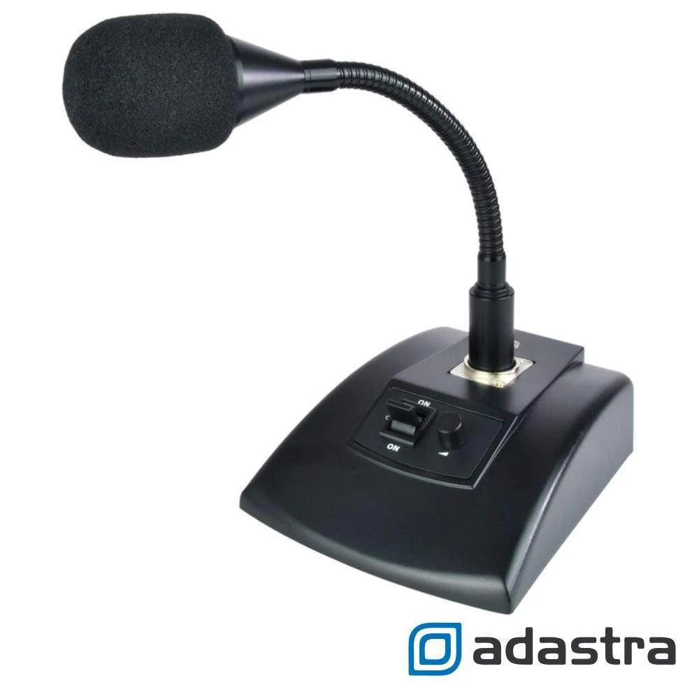 Microfone conferência dinâmico com base xlr adastra