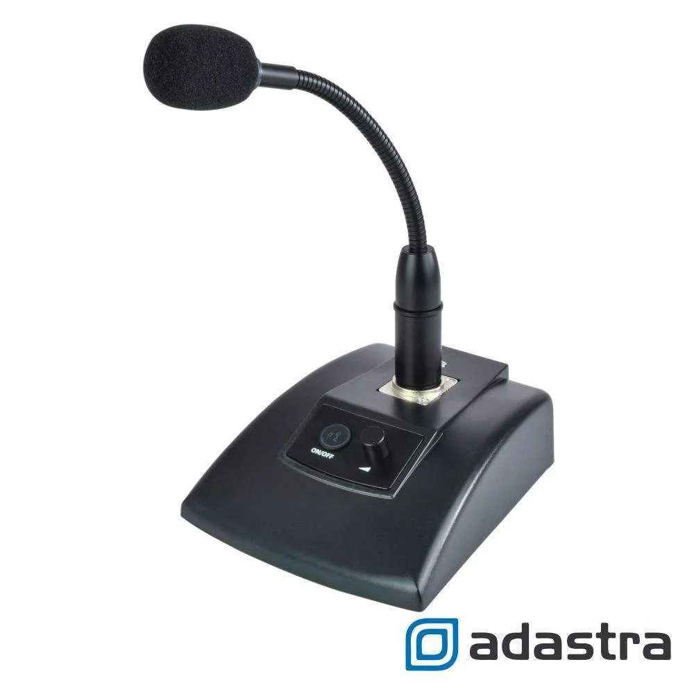 Microfone conferência condensador com base xlr adastra