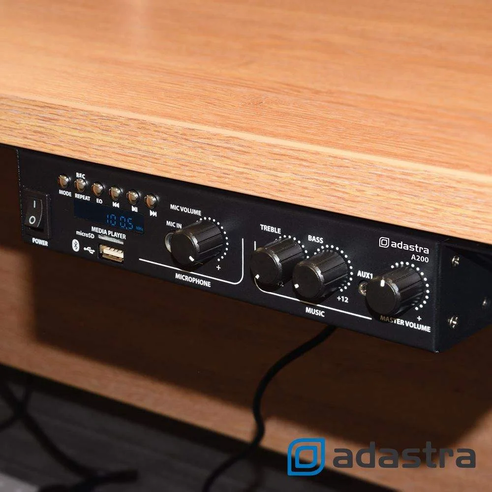 Amplificador stereo 2x55w usb microsd fm bt adastra