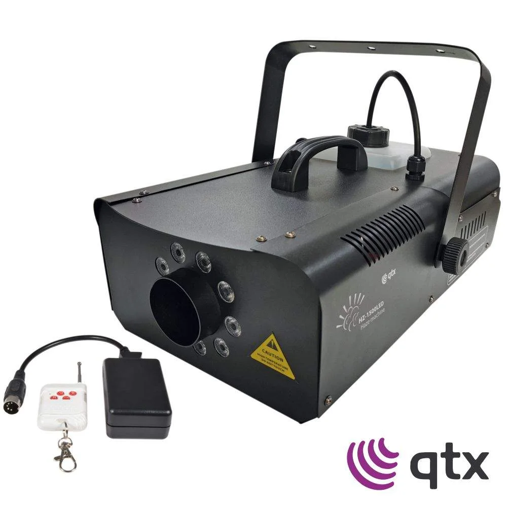 Máquina de fumos 1500w led dmx c comando qtx