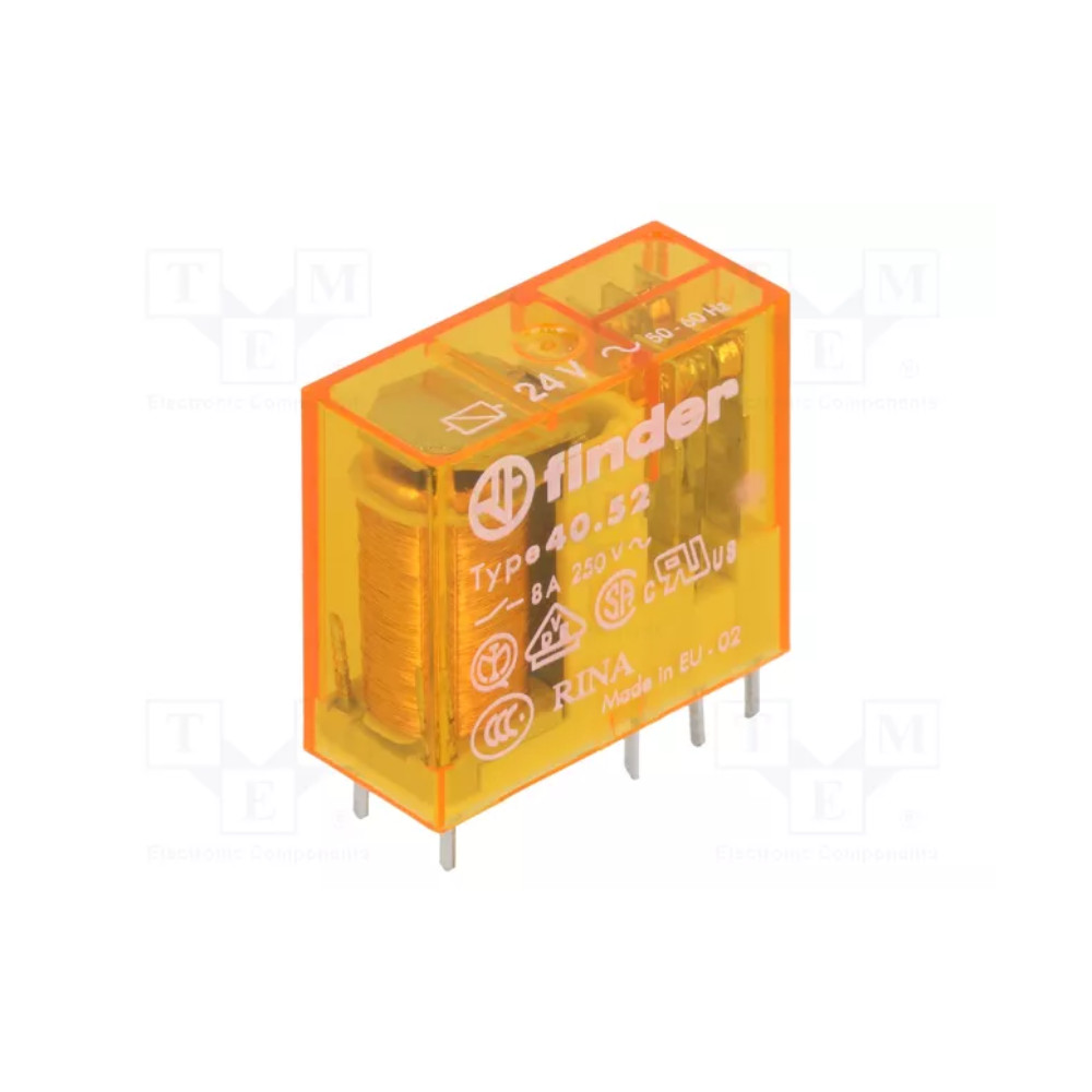 Relé eletromagnético 24V AC (DPDT 8A)