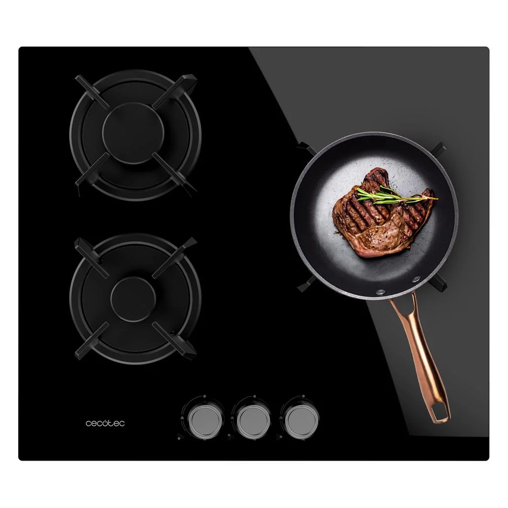 Placa A Gás Bolero Squad G 3200S Glass Black CECOTEC