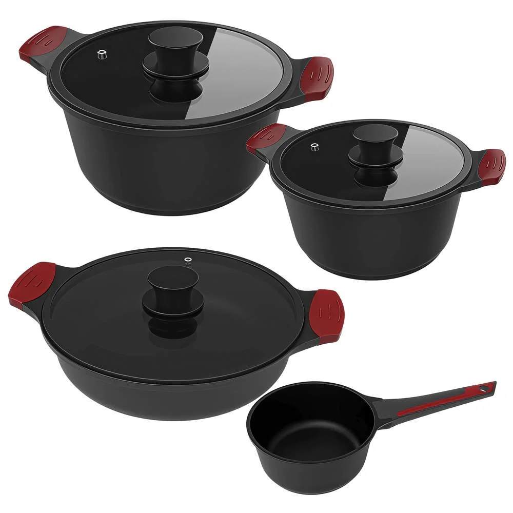 Conjunto Panelas de 20/24/28 cm E Caçarola Coleção Gourmet