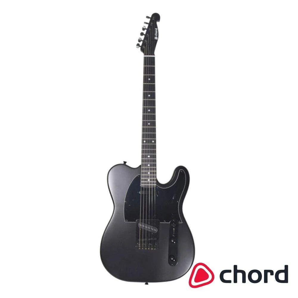 Guitarra elétrica 2 pickups single coil preto chord