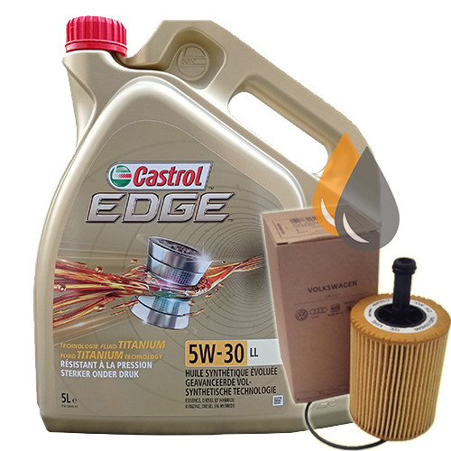 Castrol Edge Titanium 5W30 LL y filtro hu726-2x 