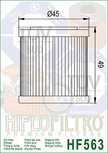 Filtro de óleo - HIFLO HF563 - HUSQVARNA