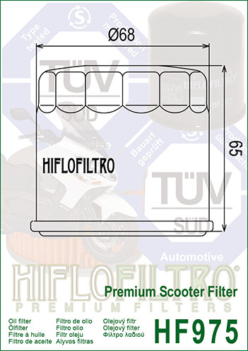 Filtro de óleo - HIFLO HF975 - SUZUKI Burgman 650-02/08