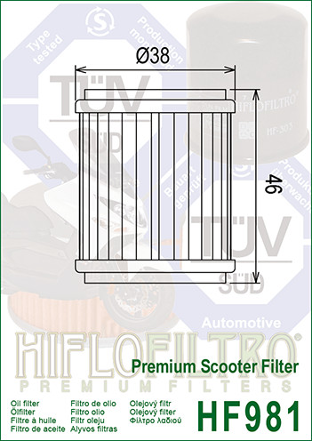 Filtro de óleo - HIFLO HF981 - YAMAHA X-MAX 125